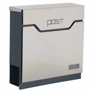 Image of Phoenix Estilo Top Loading Letter Box in Stainless Steel with Key Lock