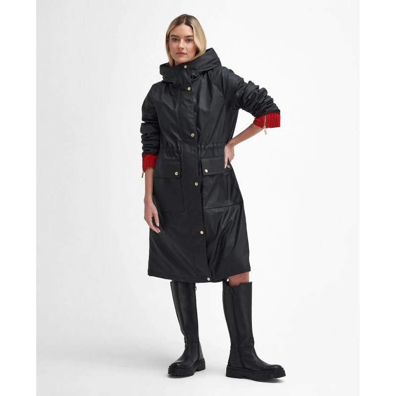 Image of Barbour International Wyatt Showerproof Shell Jacket - UK 10 Black Coats and Jackets female LSP0189BK11 UK 10