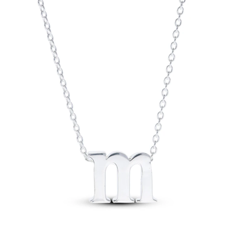 Image of Be You Sterling Silver lowercase Initial Necklace Silver female M