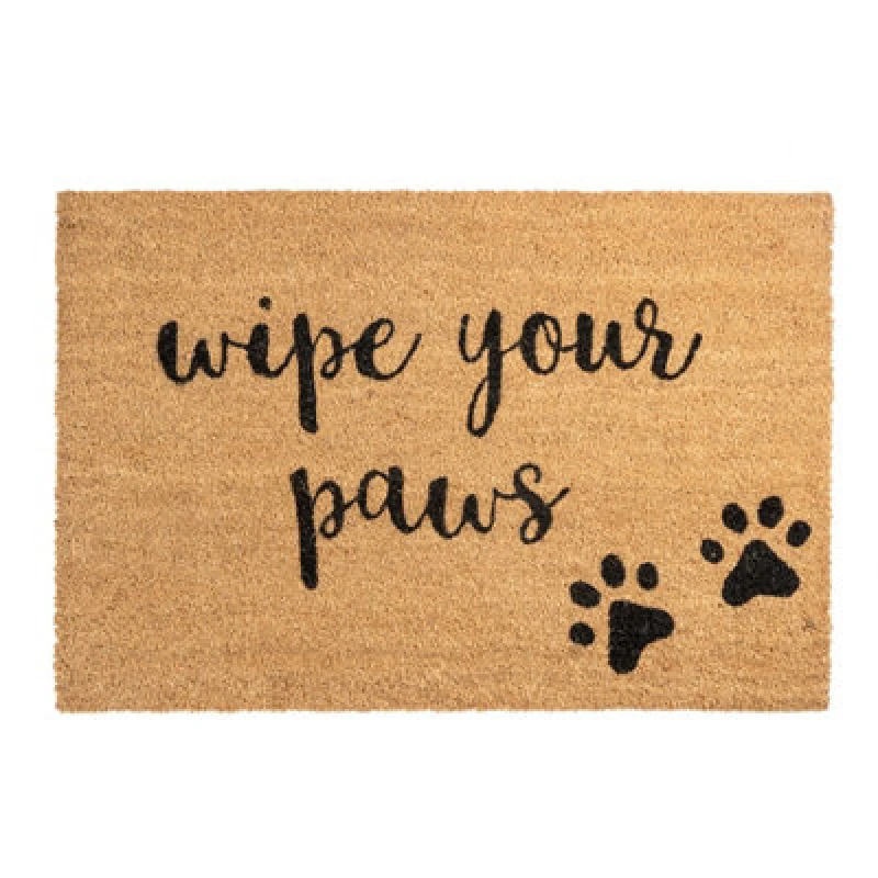 Image of Nicola Spring Coir Door Mat 90 x 60cm Paws Brown unisex
