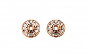 Image of Guess All Locked Up Swarovski Crystal Rose Gold Studs