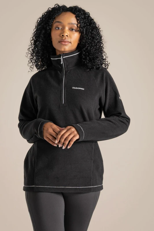 Image of Craghoppers Womens Miska Lightweight Insulating Half-Zip Fleece in Jet Black Size: 22 Jet Black Female 22