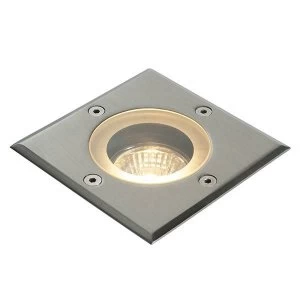 Image of 1 Light Outdoor Recessed Light Marine Grade Brushed Stainless Steel, Glass IP65, GU10