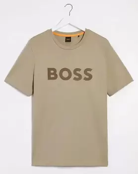 Image of BOSS Beige Bold Logo T-Shirt