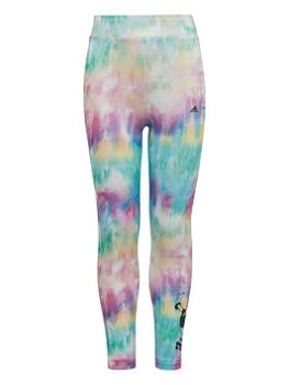 Image of adidas Younger Girls Daisy Duck Leggings - Pink/Purple, Pink/Purple, Size 5-6 Years, Women