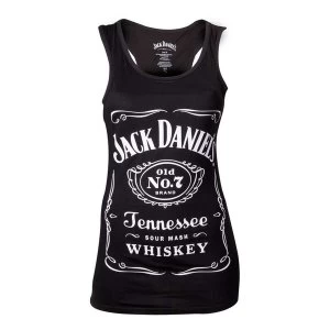 Image of Jack Daniels Womans Old No. 7 Brand Logo Medium Black Tank Top