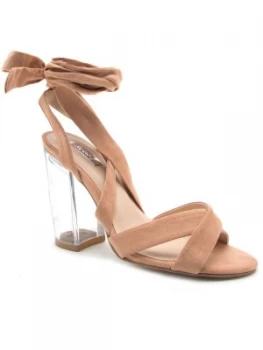 Image of Qupid Kloude perspect heel tie sanda White