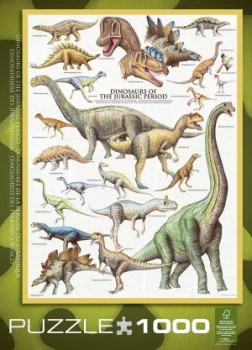 Image of Eurographics 1000 Piece Jurassic Period Dinosaurs Puzzle.
