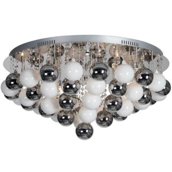Image of Linea Verdace Spoetnik 20 Light Glass & Crystal Ceiling Light Chrome
