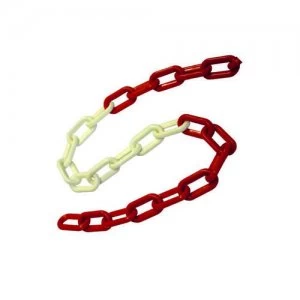 Image of Temp Barrier Plastic Chain, Red/White