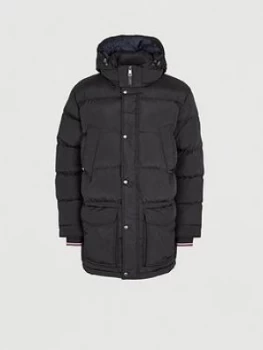 Image of Tommy Hilfiger Down Fill Padded Hooded Parka - Black
