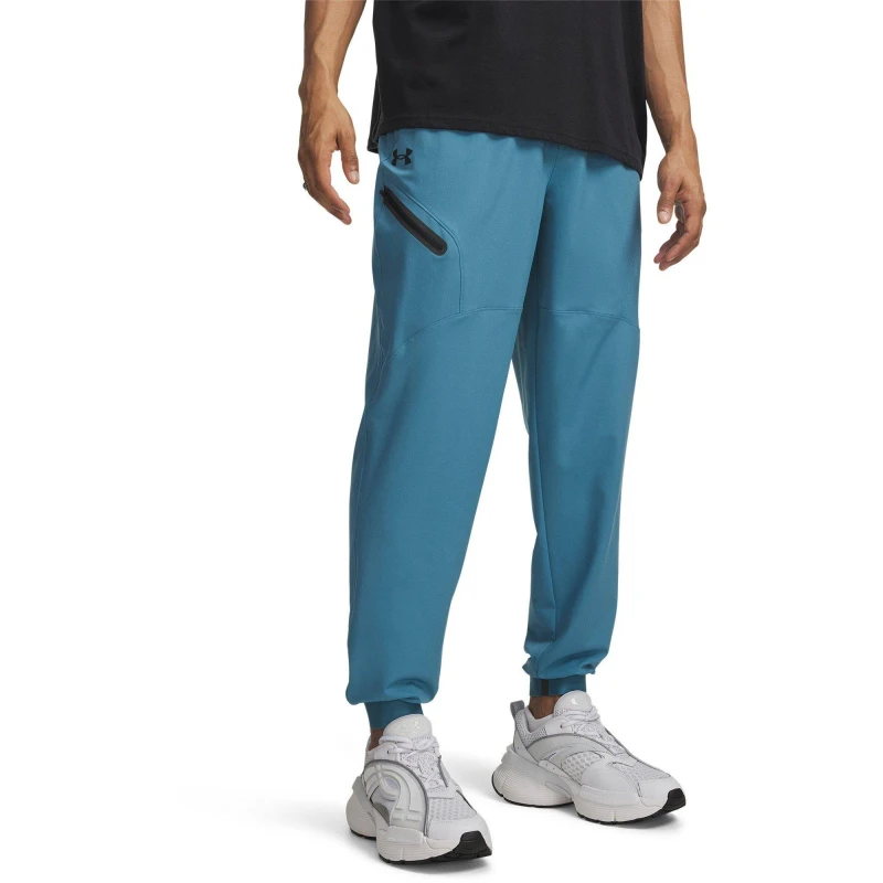 Image of Under Armour Mens Unstoppable Closed Hem Woven Joggers Blue/Black male M
