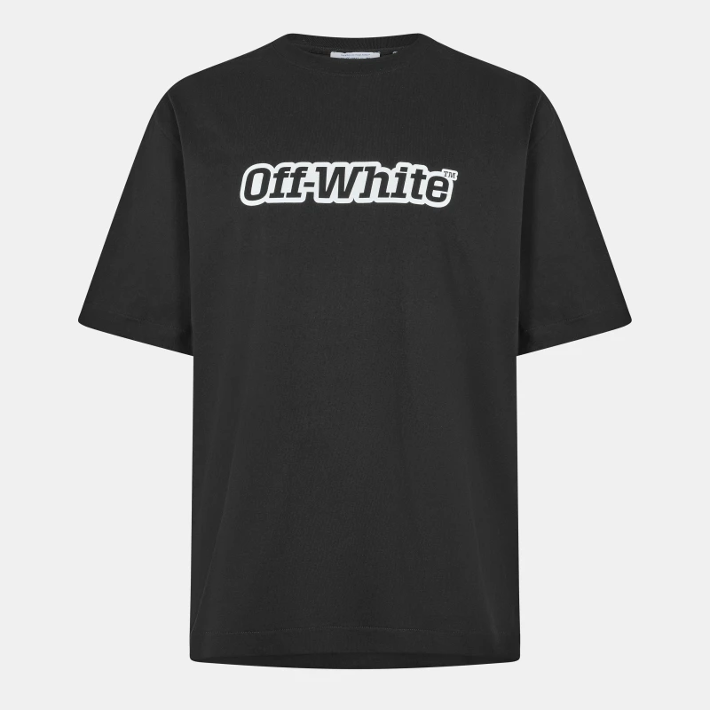 Image of Off White Mens Outline Skate Graphic T-Shirt Black-White male XS