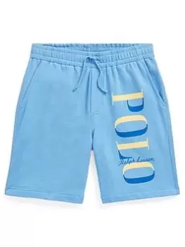 Image of Ralph Lauren Boys Polo Graphic Jog Shorts - Harbor Island Blue Size 16 Years=Xl