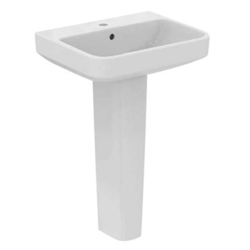 Image of Ideal Standard I.life B Gloss White Rectangular Floor-Mounted Full Pedestal Basin (H)84.5Cm (W)55Cm