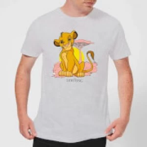 Image of Disney Lion King Simba Pastel Mens T-Shirt - Grey - M