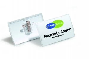 Image of Durable 40x75mm Combi Clip Name Badge Pack of 25 821119