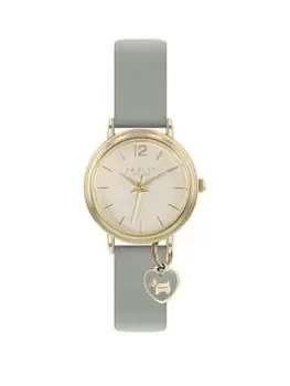 Image of Radley Ladies Pale Gold Plated Willow Grey Strap Heart Charm Watch