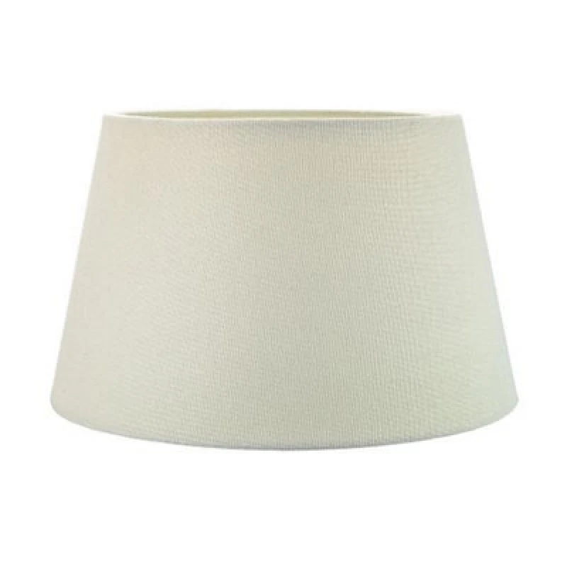 Image of Happy Homewares Traditional 12" Cream Linen Fabric Drum Table/pendant Lampshade 60W Maximum