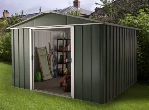 Image of Yardmaster Deluxe Metal Shed with Support Frame - 10 x 10ft