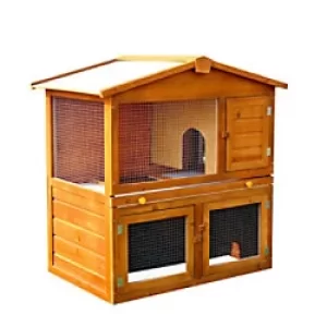 Image of PawHut Rabbit Hutch Natural 935mm x 550 mm x 980 mm