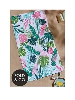 Image of Catherine Lansfield Tropic Palms Beach Towel In A Bag