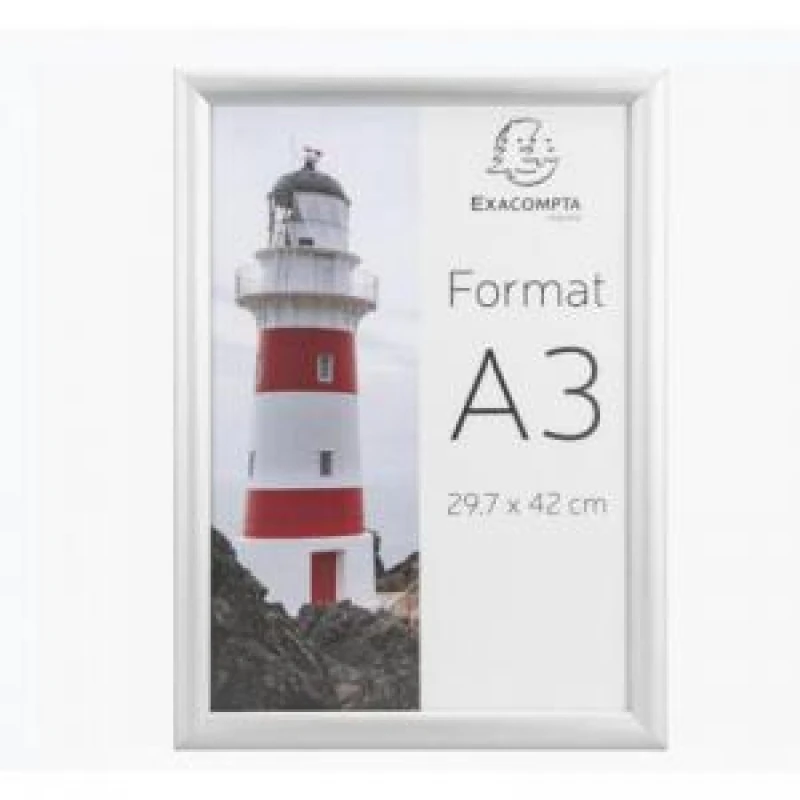 Image of Exacompta Wall Sign Holder Landscape A3 Clear Acrylic With Aluminium Snap Frame 8394358D