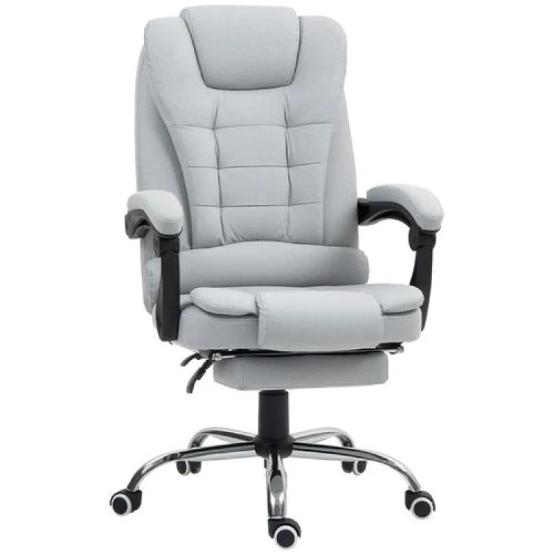 Image of HOMCOM Executive Office Chair Swivel Chair with Footrest Light Grey Light Grey