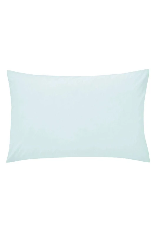 Image of Helena Springfield Helena Springfield 'Plain Dye' Polycotton Standard Pillowcase in Duck Egg Blue Duck Egg Blue One Size Unisex 5016709478021