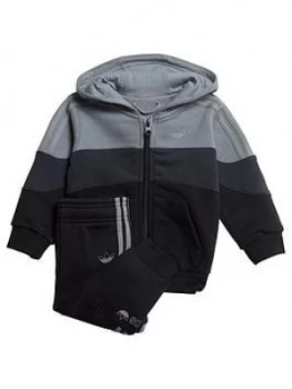 Image of Boys, adidas Originals BX 2.0 Full Zip Hoodie and Joggers Set - Grey, Size 9-12 Months