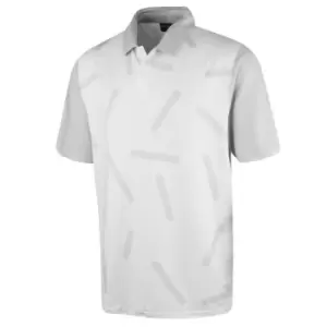 Image of Island Green Abstract Print Polo - White - L