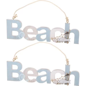 Image of Box of 2 Beach Hanging Signs