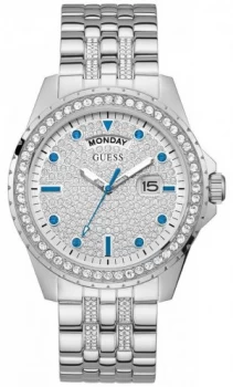 Image of Guess Comet Mens Stainless Steel Bracelet Silver Dial Watch