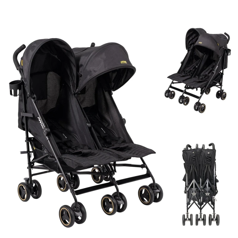 Image of JoviKids Jovi Kids Ezra Twin Stroller - Black Pushchairs Single Black 71281403010