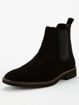 Image of OFFICE Buster Suede Chelsea Boots - Black, Size 11, Men