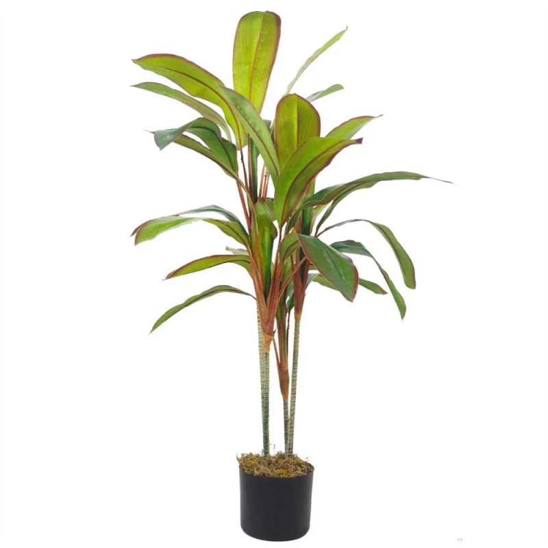 Image of Leaf Tropical Artificial Dracaena Palm Plant 100cm Large Leaf Dracaena Faux Tree Botanik Green