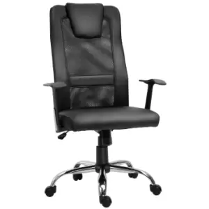 Image of Vinsetto Swivel Mesh Office Chair Task High Back Desk Chairs Height Adjustable Armchair for Home with Headrest, Black