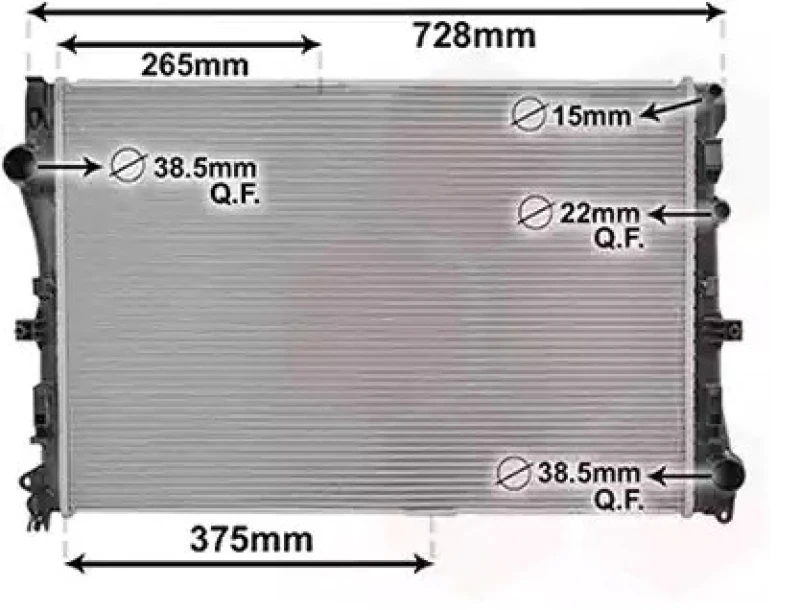 Image of VAN WEZEL 30012702 Engine radiator Aluminium, Brazed cooling fins Radiator,engine cooling (470)