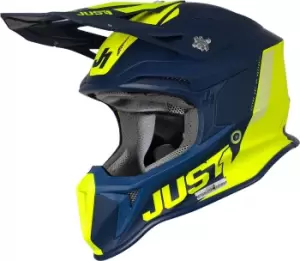 Image of Just1 J18 Pulsar MIPS Motocross Helmet, blue-yellow Size M blue-yellow, Size M