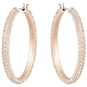 Image of Ladies Swarovski Rose Gold Plated Stone Hoop Earrings