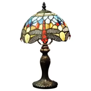 Image of Geko Blue Dragonfly Tiffany Lamp UK Plug