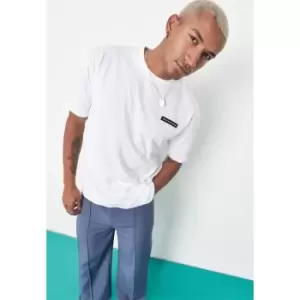 Image of Mennace Badge Oversized T Shirt - White