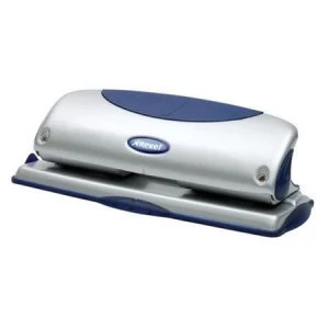 Image of Rexel P425 All Metal 4-Hole Punch Silver/Blue - Capacity 25 x 80gsm