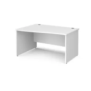 Image of Office Desk Left Hand Wave Desk 1400mm White Top And Panel End Leg Maestro 25