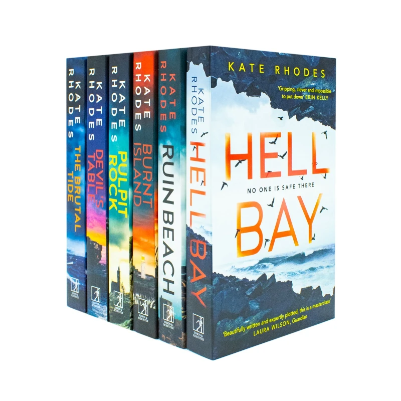 Image of Kate Rhodes Ben Kitto Series Collection Devil's Table Burnt Island Ruin Beach Pulpit Rock Hell Bay The Brutal Tide Kate Rhodes Books