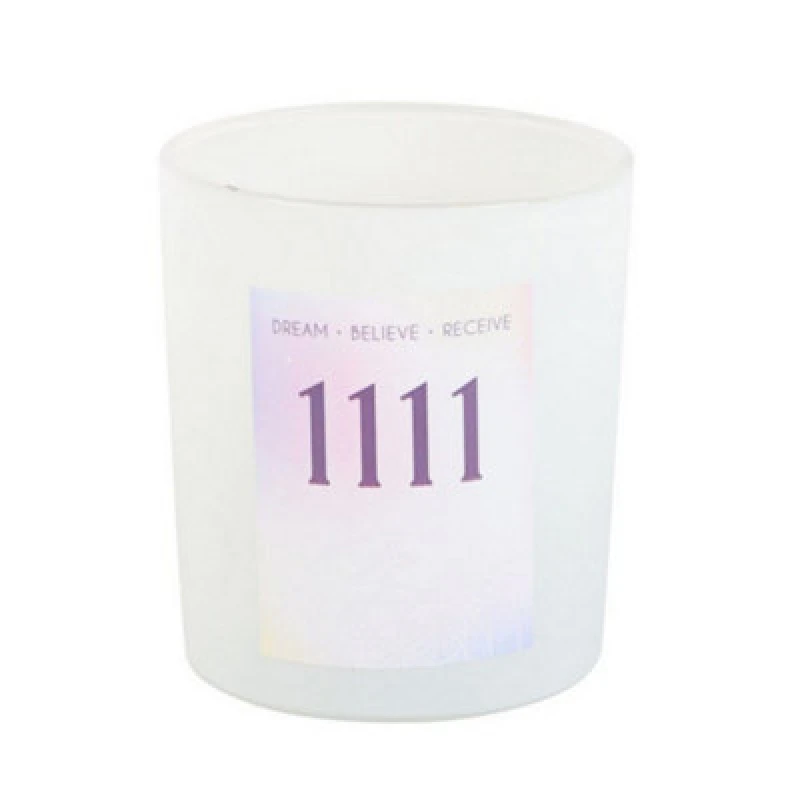 Image of Something Different Something Different 1111 Angel Number Crystal Chips Scented Candle in White White One Size Unisex 5063527341839