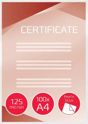 Image of Original GBC A4 Matt Peel and Stick Laminating Pouches Self Adhesive 150 Micron 1 x Pack of 25 Pouches