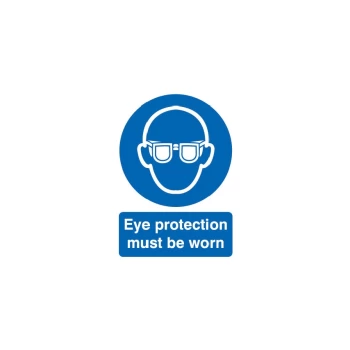 Image of Eye Protection Must Be Worn Rigid PVC Sign - 200 X 300MM