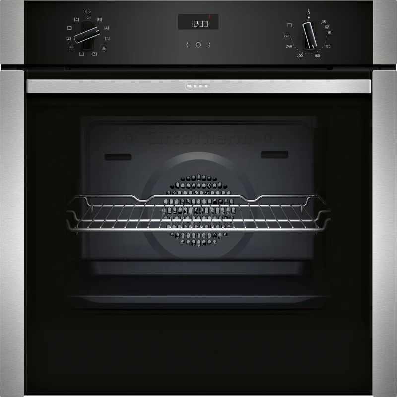 Image of Neff N50 B3ACE4AN3B Slide and Hide Electric Single Oven - Stainless Steel B3ACE4AN3B Stainless steel