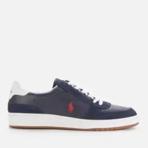Image of Polo Ralph Lauren Mens Polo Court Leather/Suede Trainers - Newport Navy/RL2000 Red - UK 7